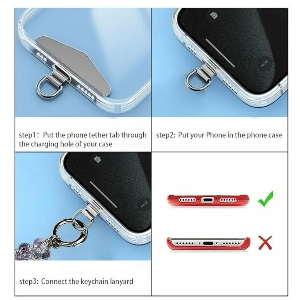Iridescent Beaded Phone Wrist Strap Butterfly Crystal Cute Aesthetic Wristlet